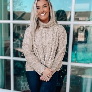 ShopHopes TurtleNeck Cropped Sweater